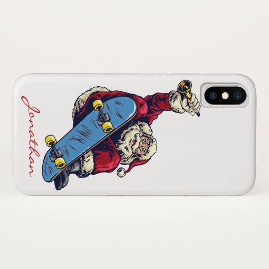 Funny Santa auf Skateboard Frohe Weihnachtsfeierta Case-Mate iPhone Hülle (Rückseite (Horizontal))