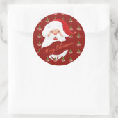 Funny Santa - Aufkleber (Tasche)