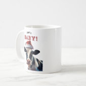 Funny Santa Baby Christmas Holstein Cow Kaffeetasse (Vorderseite Links)