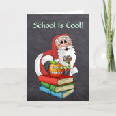 Funny Santa Back to School Förderung Karte (Vorderseite)