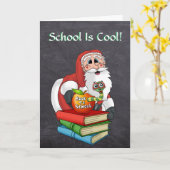 Funny Santa Back to School Förderung Karte (Gelbe Blume)
