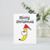 Funny Santa Banana Frohe Weihnachten Postkarte (Stehend Vorderseite)