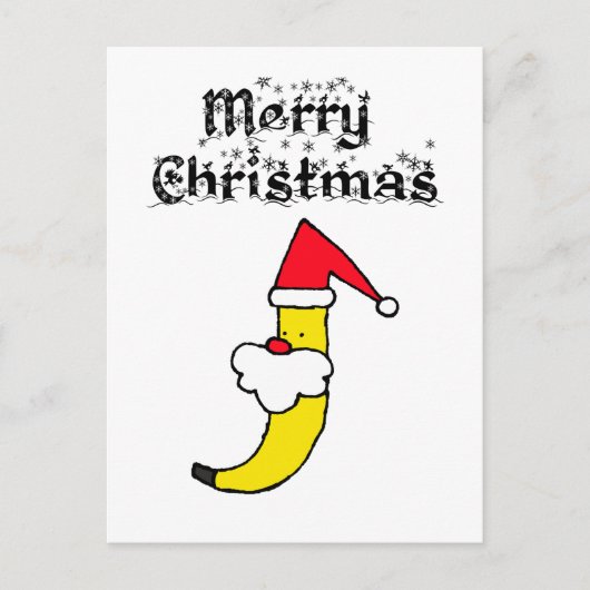 Funny Santa Banana Frohe Weihnachten Postkarte (Vorderseite)