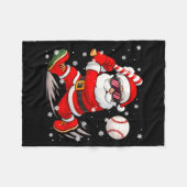 Funny Santa Baseball Christmas Pajamas Xmas Men Bo Fleecedecke (Vorderseite (Horizontal))