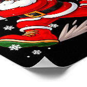 Funny Santa Baseball Christmas Pajamas Xmas Men Bo Poster (Ecke)