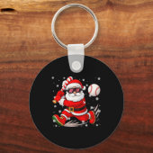 Funny Santa Baseball Christmas Pajamas Xmas Men Bo Schlüsselanhänger (Vorderseite)