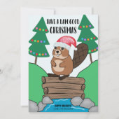 Funny Santa Beaver Dam Gute Weihnachten (Vorderseite)