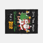 Funny Santa Beer Christmas Drinking Most Wonderful Fleecedecke (Vorderseite (Horizontal))
