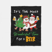 Funny Santa Beer Christmas Drinking Most Wonderful Fleecedecke (Vorderseite)
