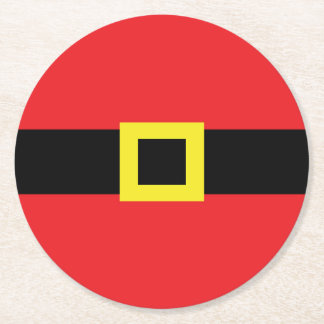 Funny Santa Belly Belt Buckle Weihnachten Runder Pappuntersetzer