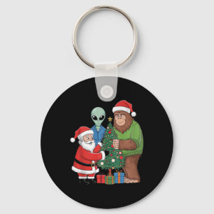 Funny Santa Bigfoot Alien Dekorieren Weihnachtsste Schlüsselanhänger
