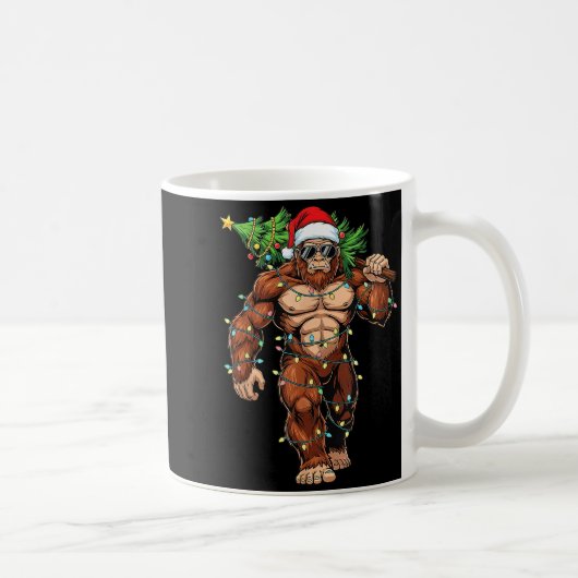 Funny Santa Bigfoot Christmas Tree Christmas Crypt Kaffeetasse (Rechts)
