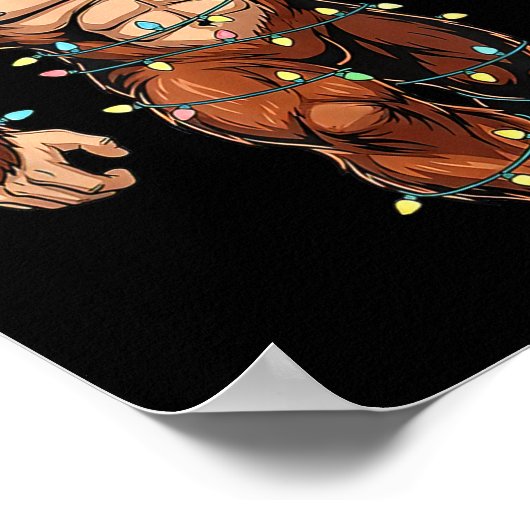 Funny Santa Bigfoot Christmas Tree Christmas Crypt Poster (Ecke)