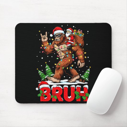 Funny Santa Bigfoot Sasquatch Rock Christmas Xmas Mousepad (Mit Mouse)