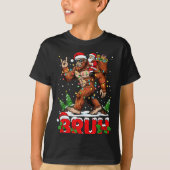 Funny Santa Bigfoot Sasquatch Rock Christmas Xmas T-Shirt (Vorderseite)