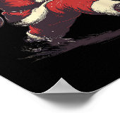 Funny Santa Bowler Bowling Player Christmas Xmas P Poster (Ecke)