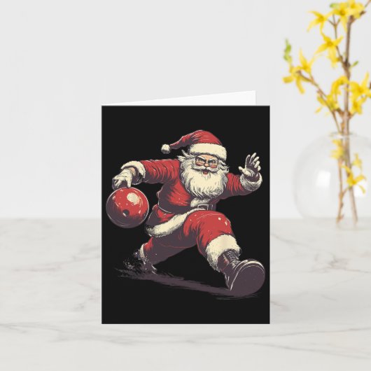 Funny Santa Bowler Bowling Player Weihnachten Weih Karte (Gelbe Blume)