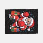 Funny Santa Boxing Lover Boxer Holiday Christmas X Fleecedecke (Vorderseite (Horizontal))
