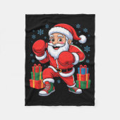 Funny Santa Boxing Lover Boxer Holiday Christmas X Fleecedecke (Vorderseite)