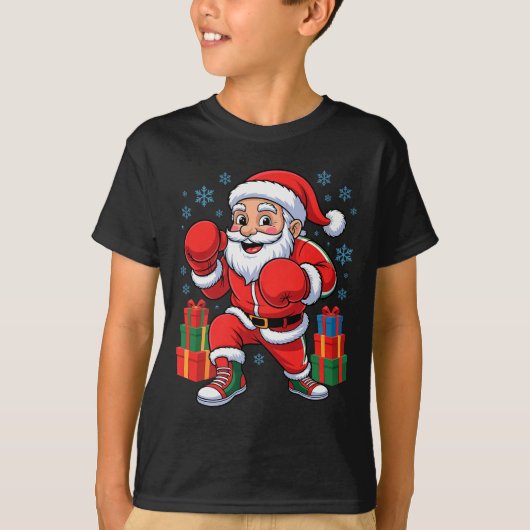 Funny Santa Boxing Lover Boxer Holiday Christmas X T-Shirt (Vorderseite)