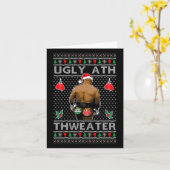 Funny Santa Boxing Ugly Ath Sweater Merry Christma Karte (Gelbe Blume)