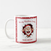 Funny Santa bricht durch Red Name Weihnachten Kaffeetasse (Links)