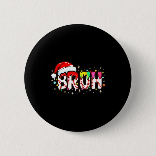 Funny Santa Bruh Baseball Christmas Xmas Meme Paja Button (Vorderseite)