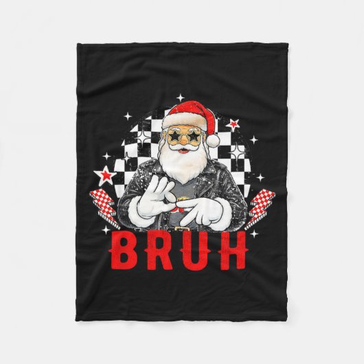 Funny Santa, Bruh Christmas Funny Meme Gift Tee Fleecedecke (Vorderseite)