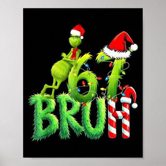 Funny Santa Bruh Christmas Meme 6 Gift Men, Women Poster (Vorne)