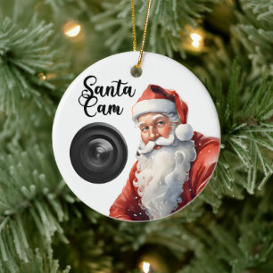 Funny Santa Cam Weihnachten Keramik Ornament