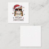 Funny Santa Cat "Meowy Christmas" Note Card Mitteilungskarte (Vorne/Hinten)