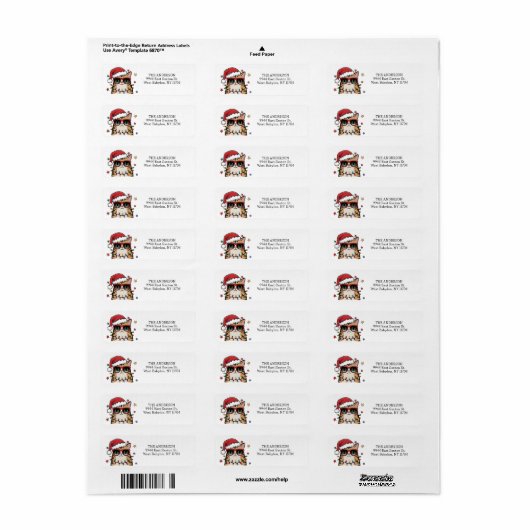 Funny Santa Cat Return Address Label (Vorne)