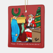Funny Santa Chardonnay Keramikornament (Links)