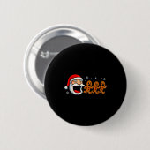Funny Santa Chasing Gingerbread Christmas Cookie  Button (Vorne & Hinten)
