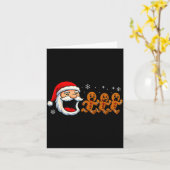 Funny Santa Chasing Gingerbread Christmas Cookie Karte (Gelbe Blume)