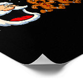 Funny Santa Chasing Gingerbread Christmas Cookie Poster (Ecke)