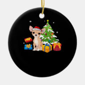 Funny Santa Chihuahua Dog Christmas Tree Gifts Xma Keramik Ornament (Vorne)