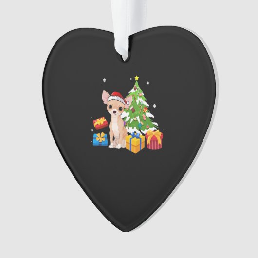 Funny Santa Chihuahua Dog Christmas Tree Gifts Xma Ornament (Vorderseite)