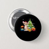 Funny Santa Chihuahua Dog Weihnachtsbaum Geschenke Button (Vorne & Hinten)