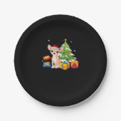 Funny Santa Chihuahua Dog Weihnachtsbaum Geschenke Pappteller (Vorderseite)