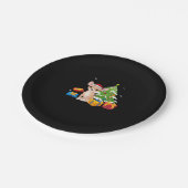 Funny Santa Chihuahua Dog Weihnachtsbaum Geschenke Pappteller (Schrägansicht)