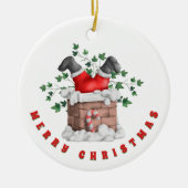 Funny Santa Chimney Frohe Weihnachten Keramik Ornament (Vorne)