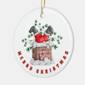 Funny Santa Chimney Frohe Weihnachten Keramik Ornament (Links)