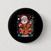 Funny Santa Christmas Design Cello Holiday Xmas Pa Button (Vorderseite)