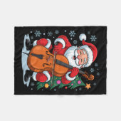 Funny Santa Christmas Design Cello Holiday Xmas Pa Fleecedecke (Vorderseite (Horizontal))