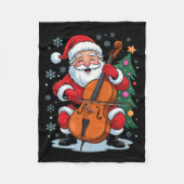 Funny Santa Christmas Design Cello Holiday Xmas Pa Fleecedecke (Vorderseite)