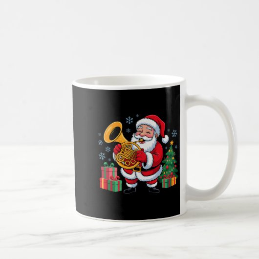 Funny Santa Christmas Design French Horn Holiday X Kaffeetasse (Rechts)