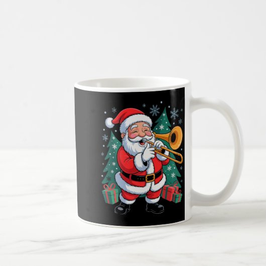 Funny Santa Christmas Design Trombone Holiday Xmas Kaffeetasse (Rechts)
