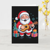 Funny Santa Christmas Design Ukulele Holiday Xmas Karte (Gelbe Blume)