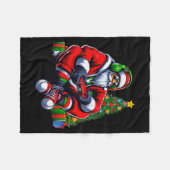 Funny Santa Christmas Gamer Controller Xmas Gaming Fleecedecke (Vorderseite (Horizontal))